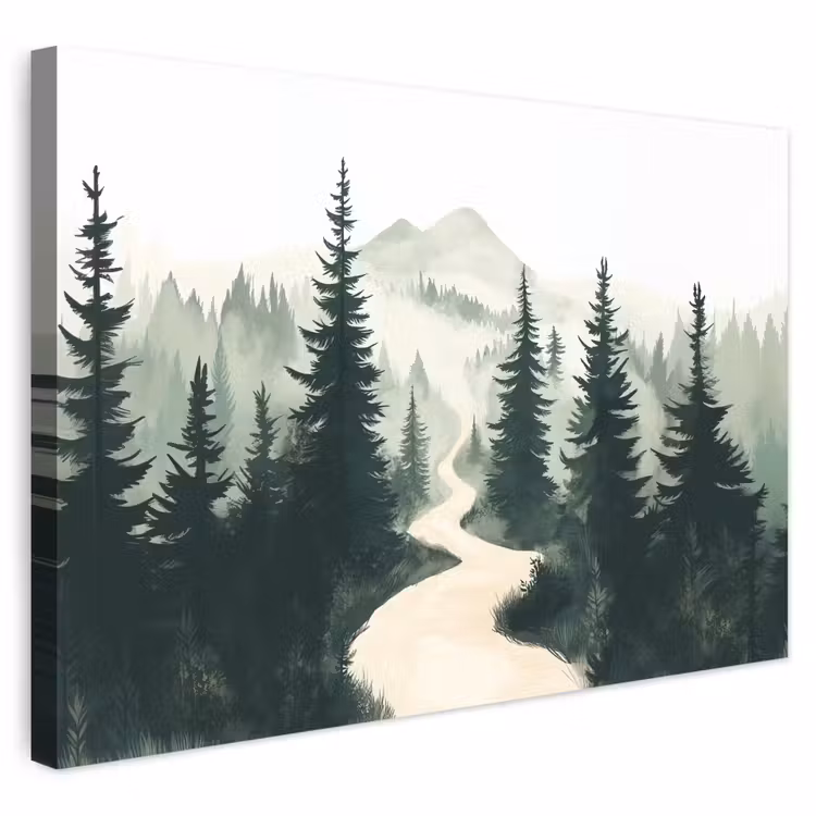 Buiten canvas - Pad - Bomen - Bos - Illustratie — 1