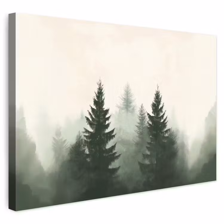 Buiten canvas - Sparren - Bomen - Groen - Beige — 1