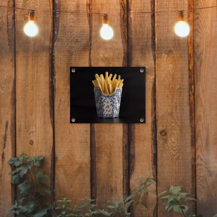 Tuinposter - Friet - Porselein - Delfts blauw - Eten — 2
