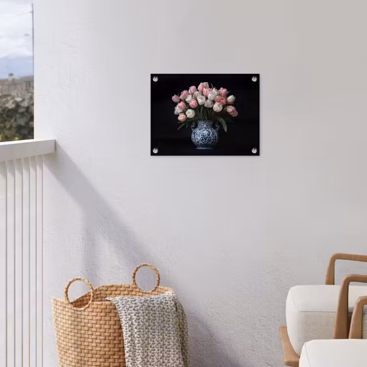Tuinposter - Bloemen - Roze - Tulpen - Vaas — 5