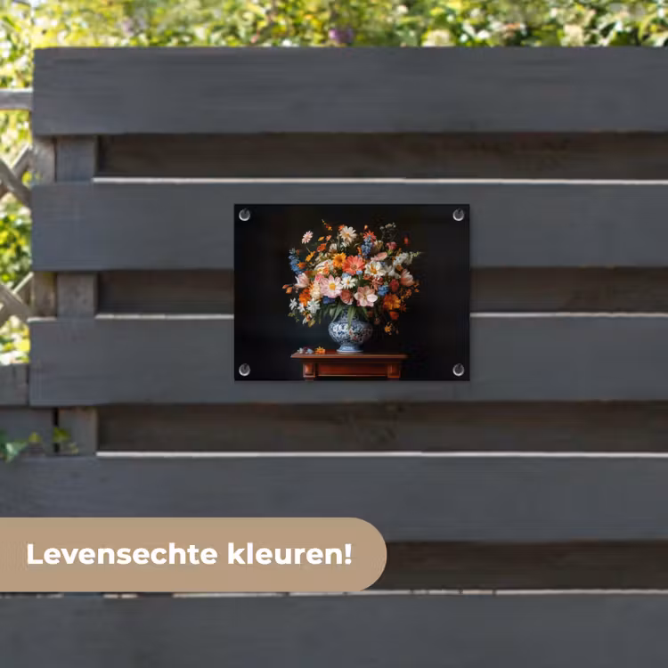 Tuinposter - Boeket - Roze - Bloemen - Vaas — 6