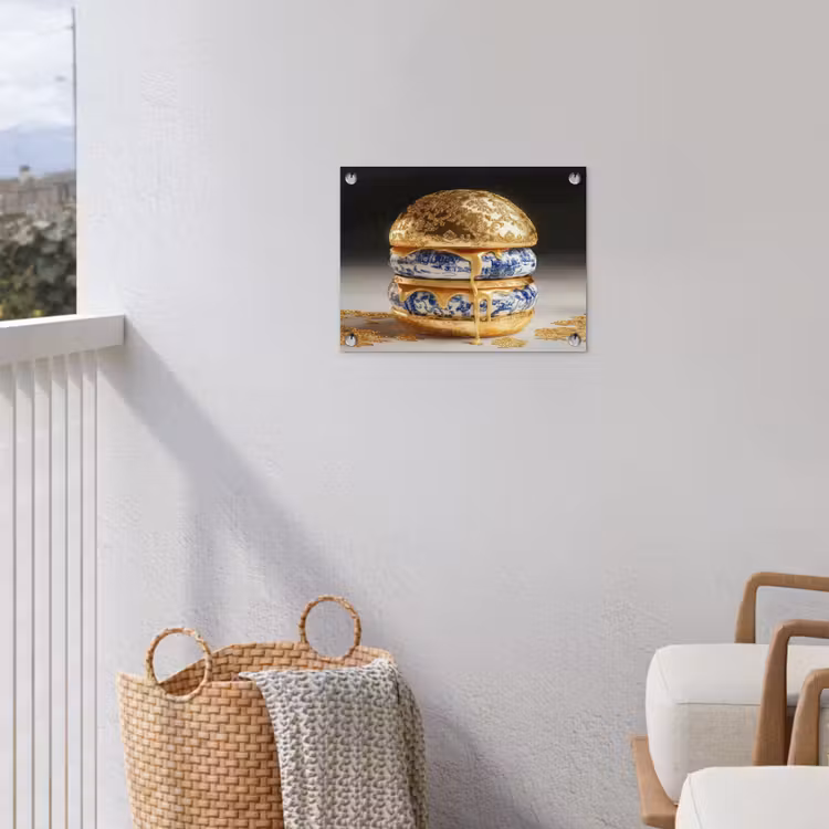 Tuinposter - Delftsblauw - Goud - Burger — 5