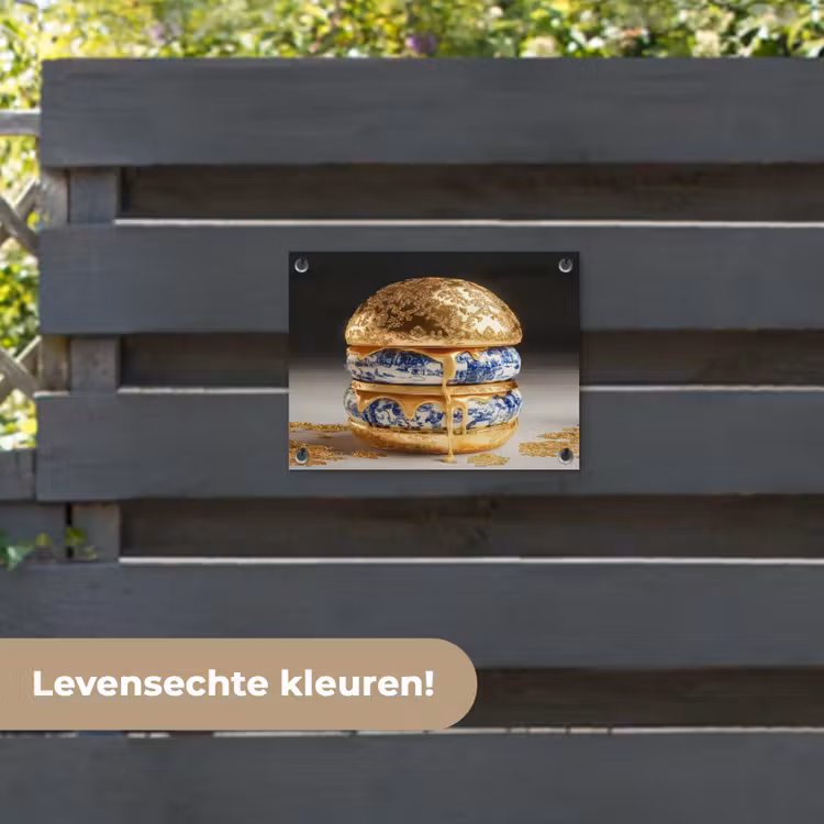 Tuinposter - Delftsblauw - Goud - Burger — 6