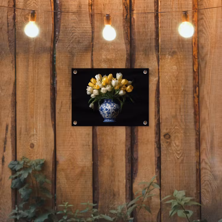 Tuinposter - Geel - Tulpen - Vaas - Bloemen — 2