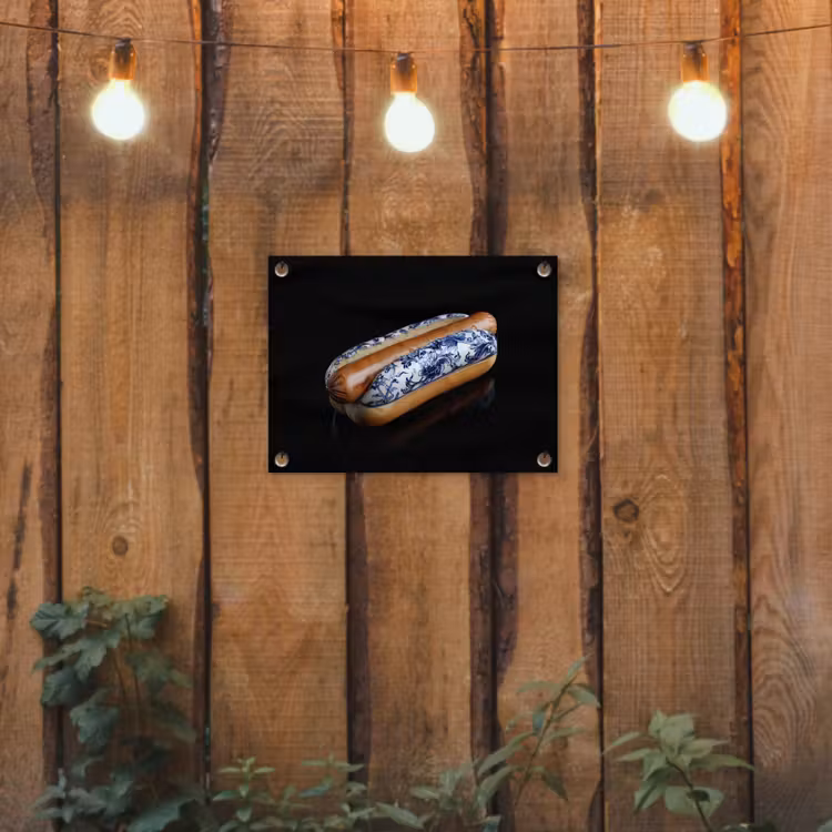 Tuinposter - Hotdog - Porselein - Delfts blauw - Eten — 2