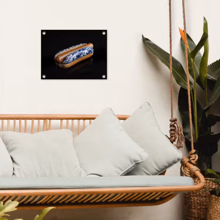 Tuinposter - Hotdog - Porselein - Delfts blauw - Eten — 4