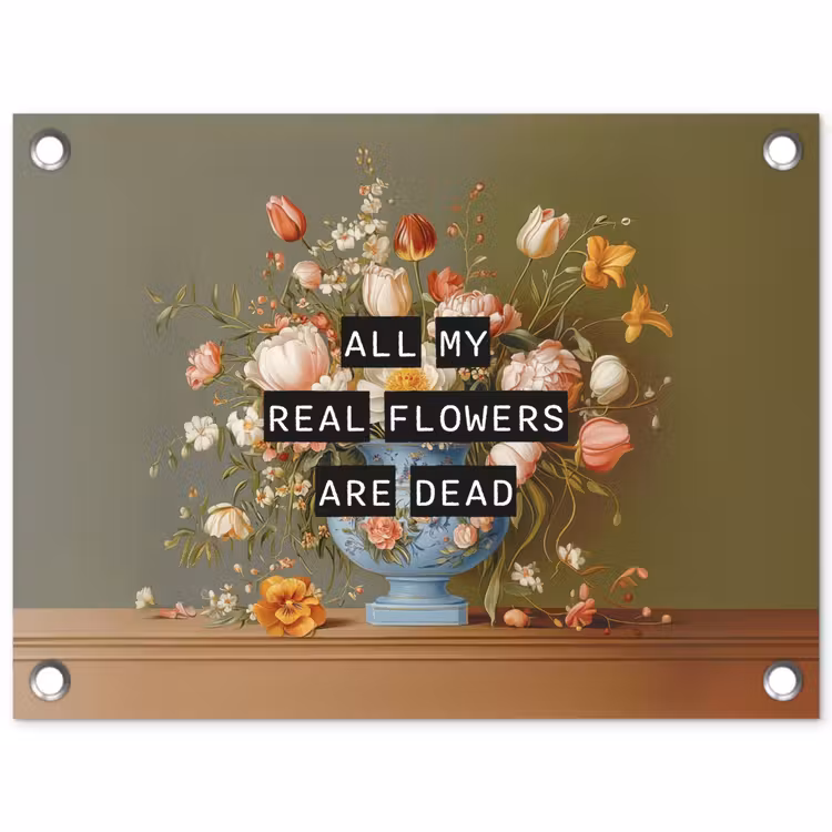 Tuinposter - Bloem - Quote - Vintage - Art — 1