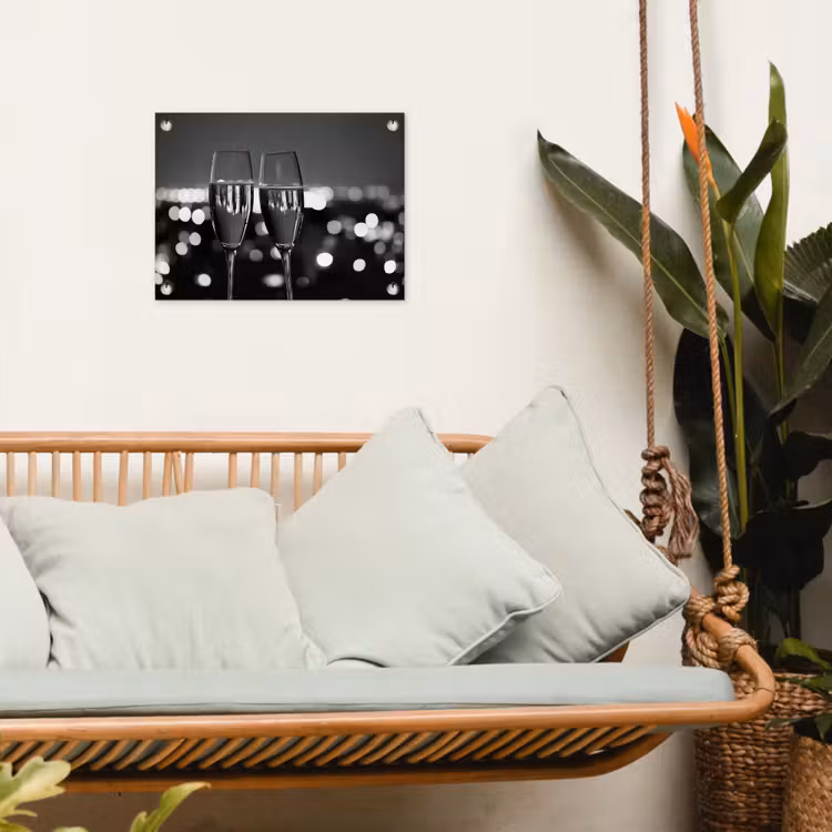 Tuinposter - Bubbels - Proosten - Champagneglazen - Stadslichten — 4