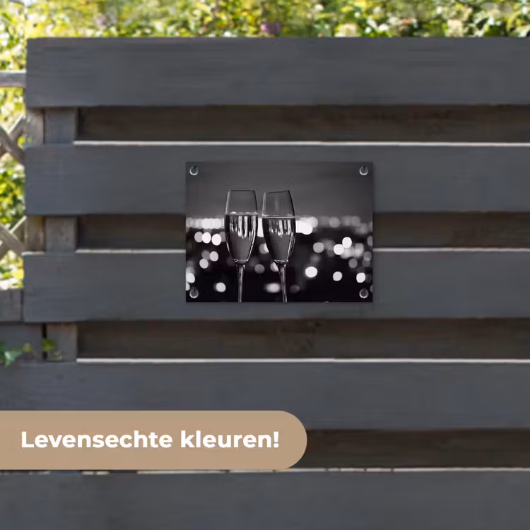 Tuinposter - Bubbels - Proosten - Champagneglazen - Stadslichten — 6