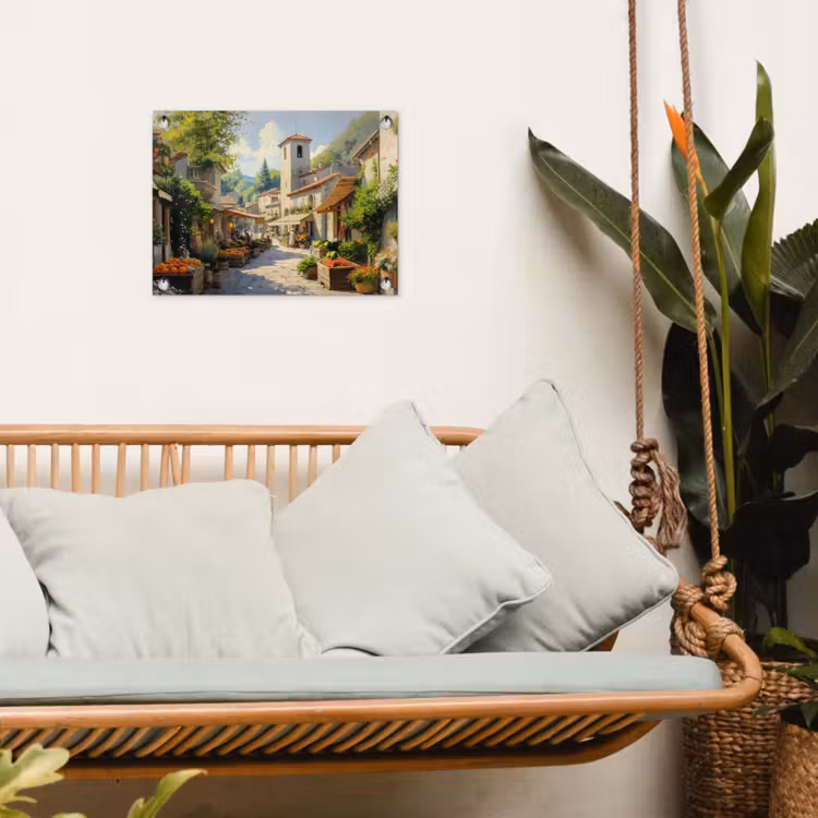 Tuinposter - Dorp - Zon - Kraampjes - Huizen — 4