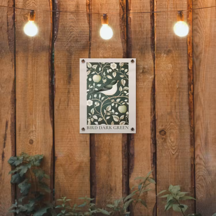 Tuinposter - Groen - Vogel - Bloemen — 3
