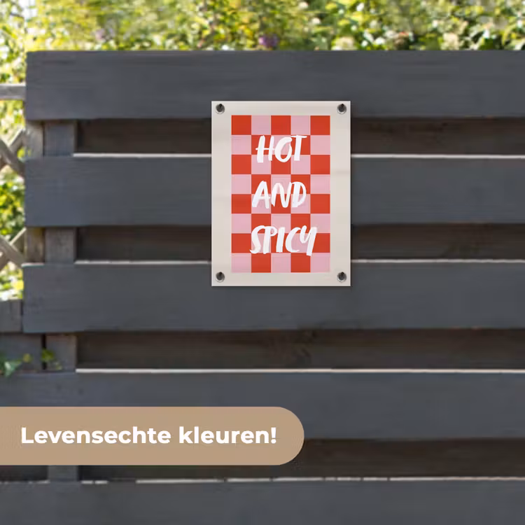 Tuinposter - Hot - Spicy - Geruit - Rood — 6