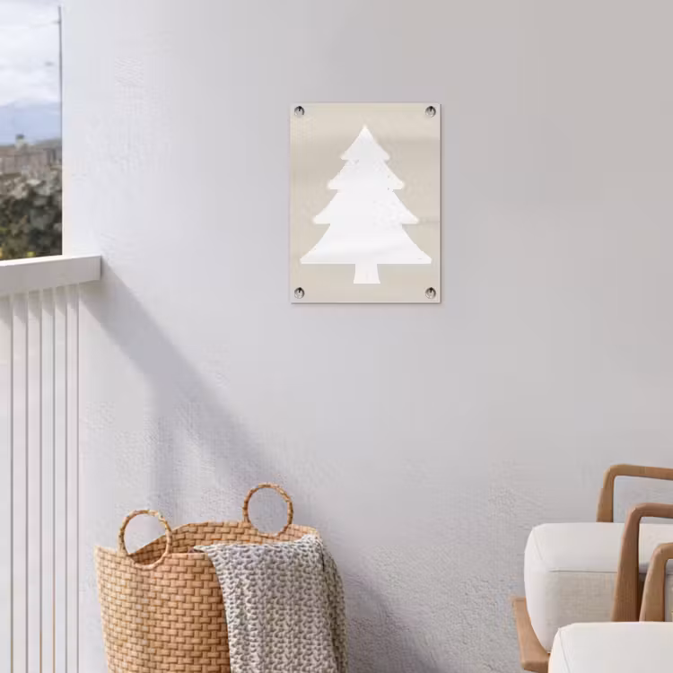 Tuinposter - Japandi - Kerstboom - Beige - Kerstversiering — 5