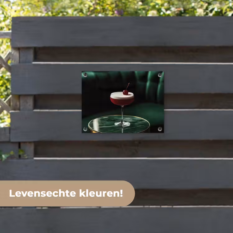 Tuinposter - Kers - Cocktail - Rood - Marmer — 6