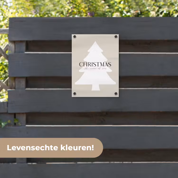 Tuinposter - Kerstboom - Japandi - Christmas - Beige — 6