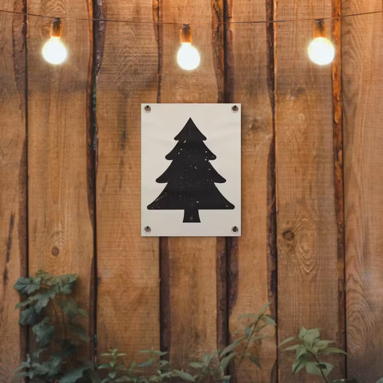 Tuinposter - Kerstboom - Zwarte kerstboom - Boom - Japandi — 3