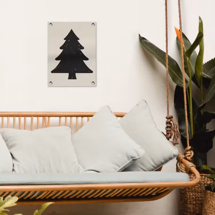 Tuinposter - Kerstboom - Zwarte kerstboom - Boom - Japandi — 4