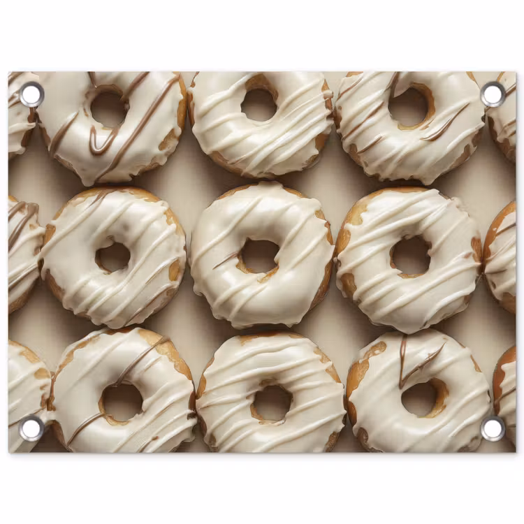 Tuinposter - Donuts - Chocolade - Wit - Beige — 1
