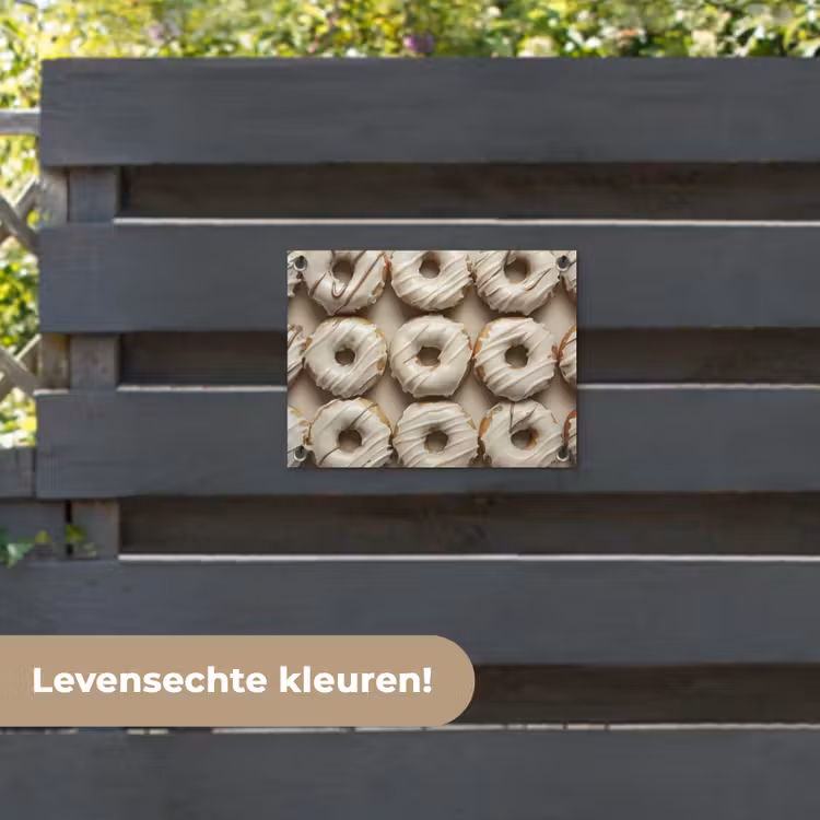 Tuinposter - Donuts - Chocolade - Wit - Beige — 6