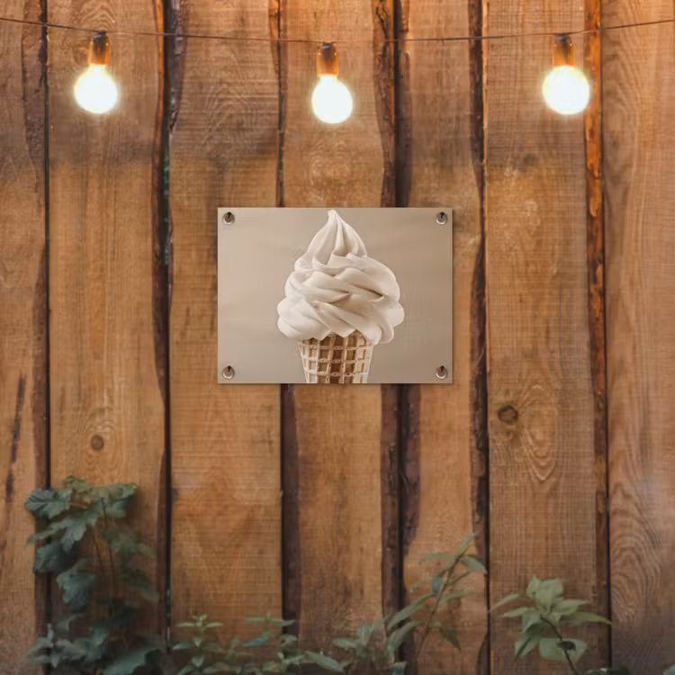 Tuinposter - IJs - Softijs - Romig - Hoorntje - Beige — 3