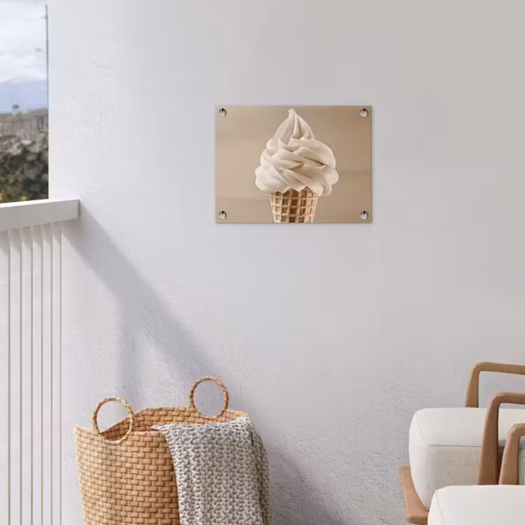 Tuinposter - IJs - Softijs - Romig - Hoorntje - Beige — 5