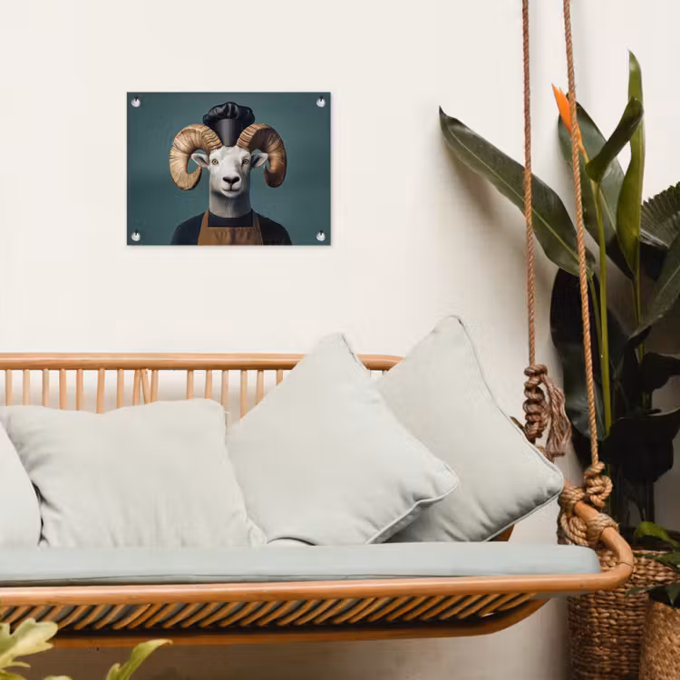 Tuinposter - Geit - Hoorns - Kokskleding — 4