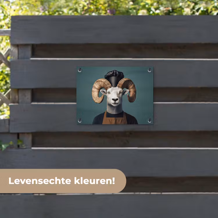 Tuinposter - Geit - Hoorns - Kokskleding — 6