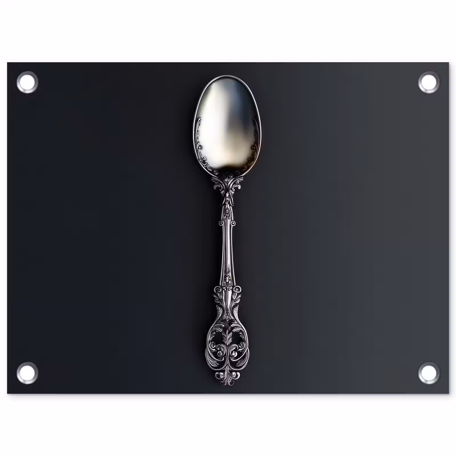 Tuinposter - Lepel - Zilver - Metaal — 1