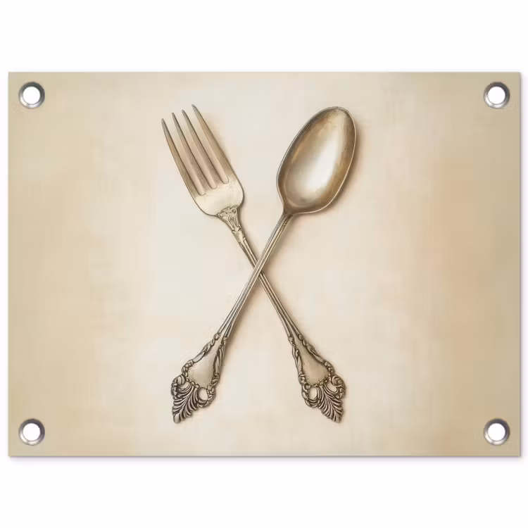 Tuinposter - Beige - Vintage - Bestek — 1