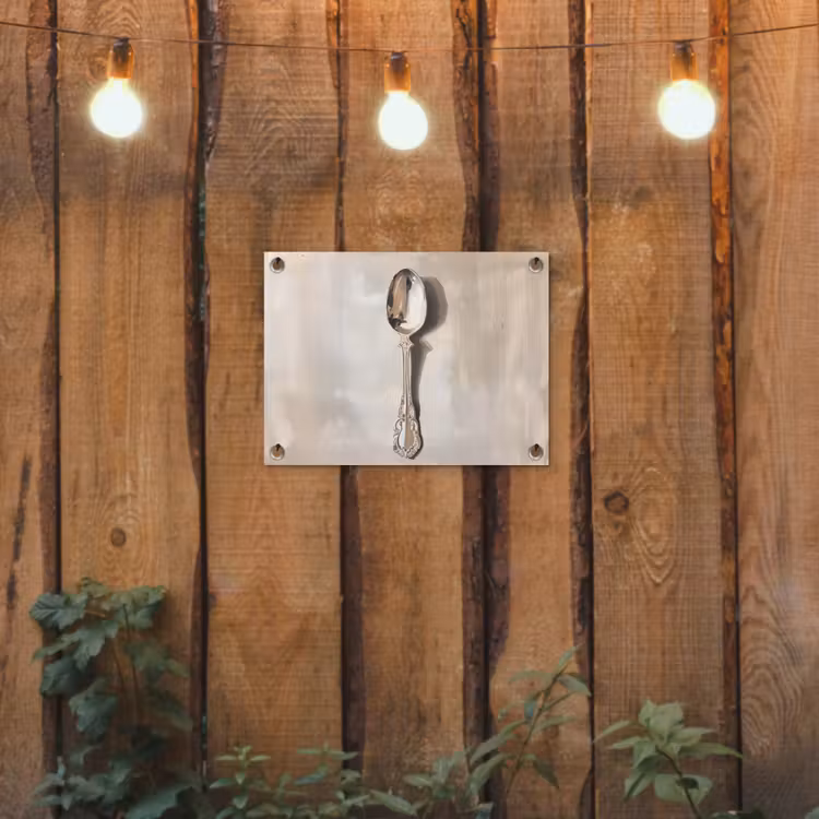 Tuinposter - Lepel - Verf - Zilver — 2