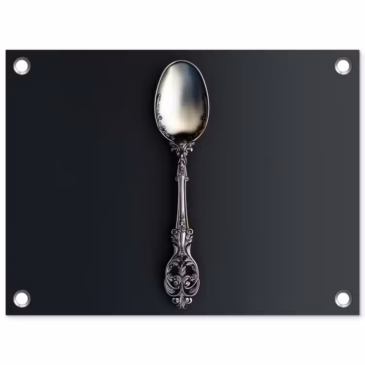 Tuinposter - Lepel - Zilver - Metaal — 1