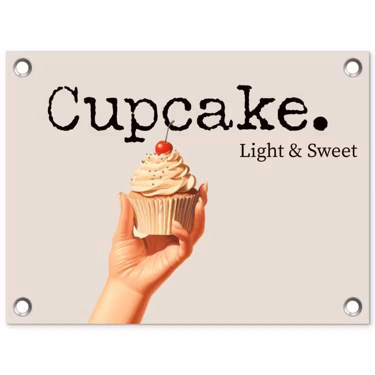 Tuinposter - Cupcake - Zoet - Kers — 1