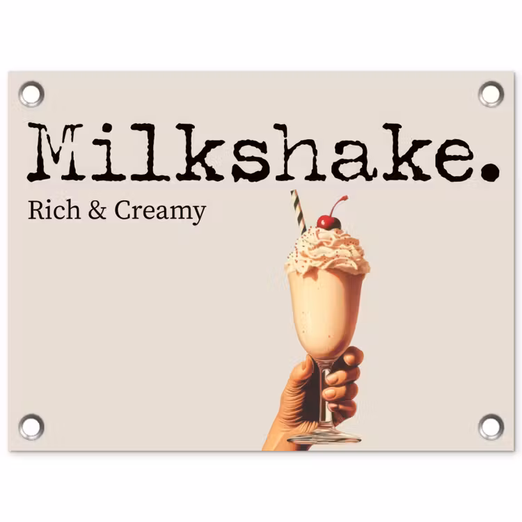 Tuinposter - Milkshake - Kers - Rietje — 1