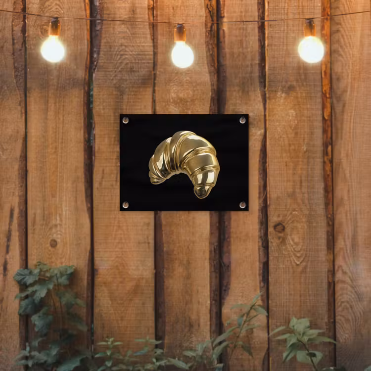 Tuinposter - Croissant - Brood - Goud - Zwart — 2