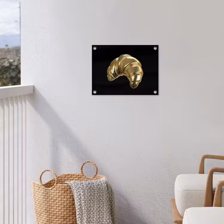 Tuinposter - Croissant - Brood - Goud - Zwart — 5