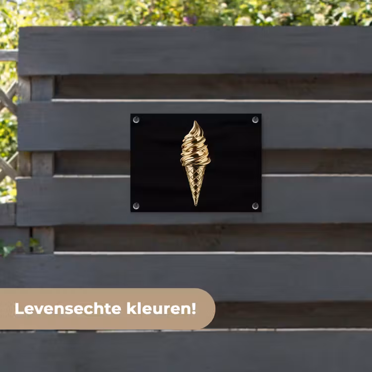 Tuinposter - Ijs - Goud - Zwart - Eten — 6