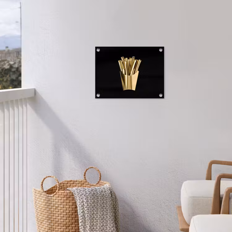 Tuinposter - Friet - Goud - Chrome - Eten — 5