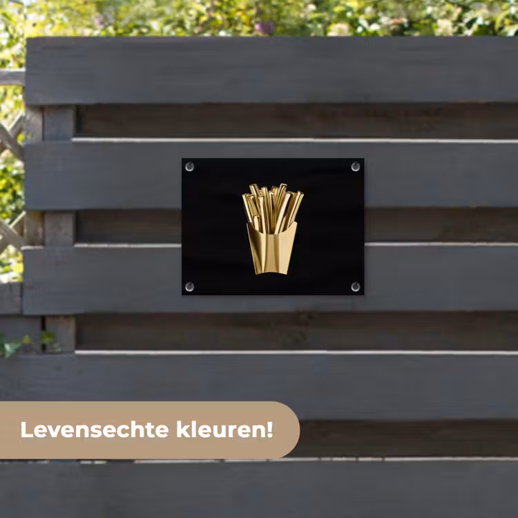 Tuinposter - Friet - Goud - Chrome - Eten — 6