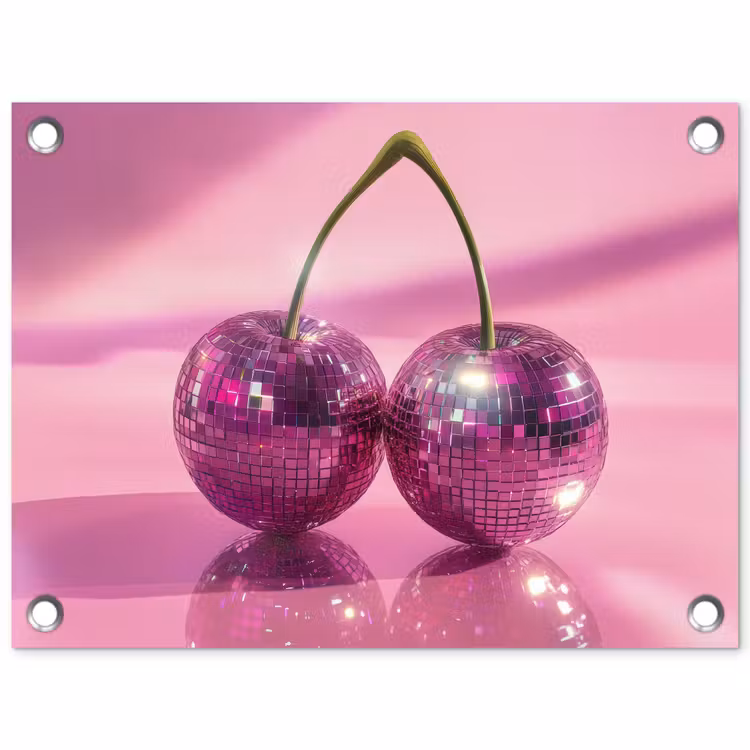 Tuinposter - Glitter - Discobol - Roze - Kersen — 1