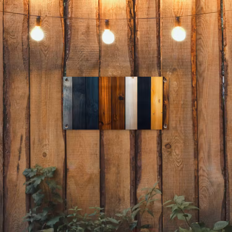 Tuinposter - Hout - Planken - Donker - Warm — 3