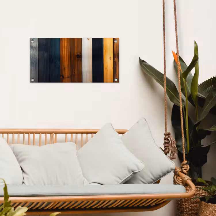 Tuinposter - Hout - Planken - Donker - Warm — 4