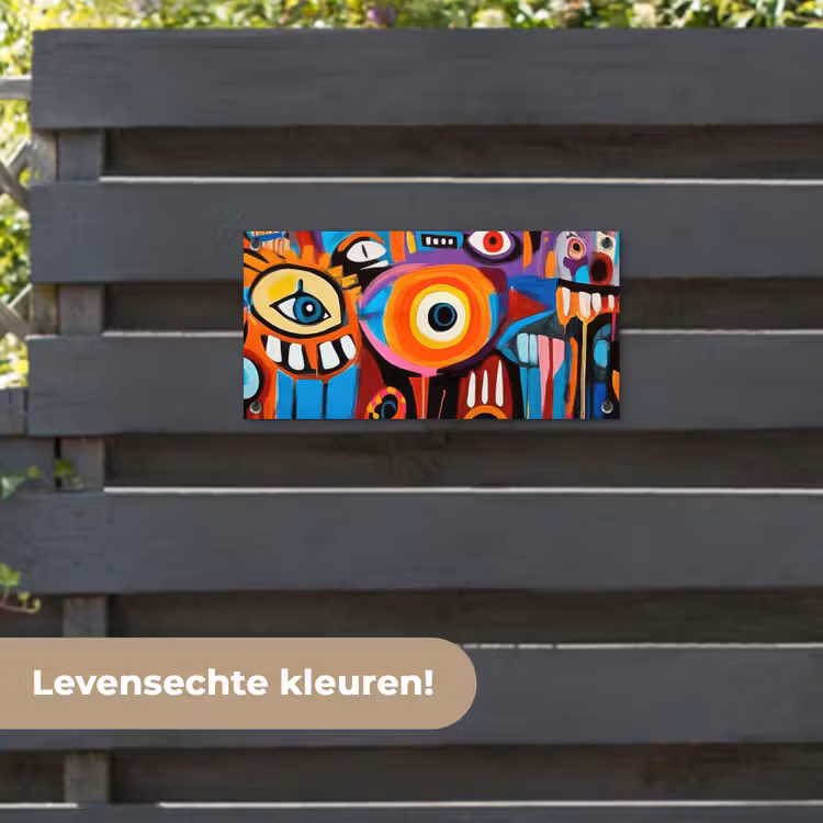 Tuinposter - Abstract - Gezicht - Kleurrijk — 6