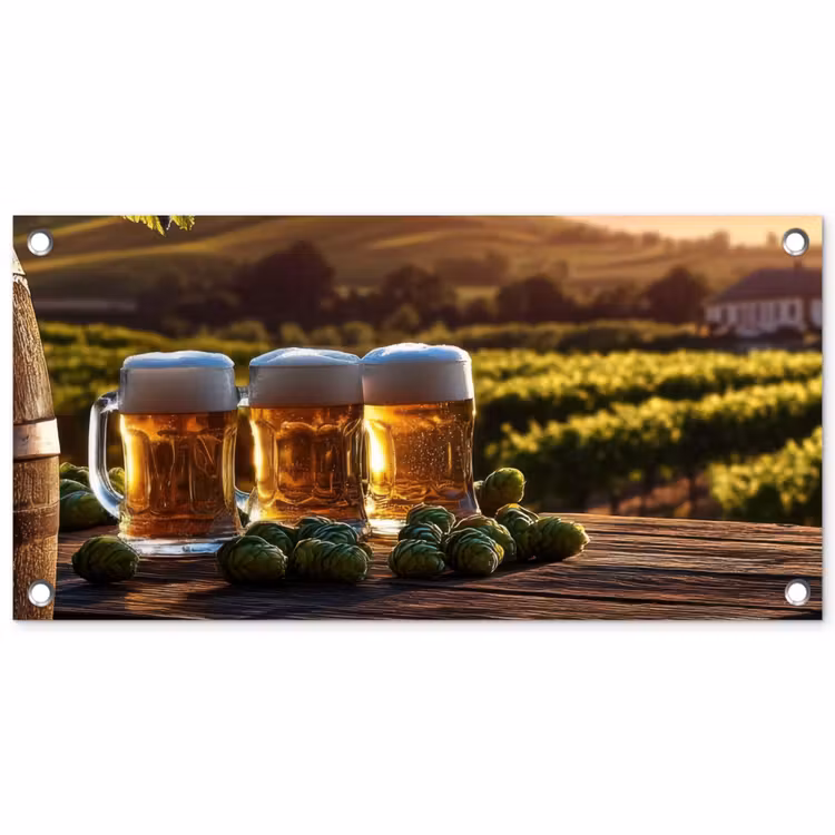 Tuinposter - Bier - Hop - Landschap — 1