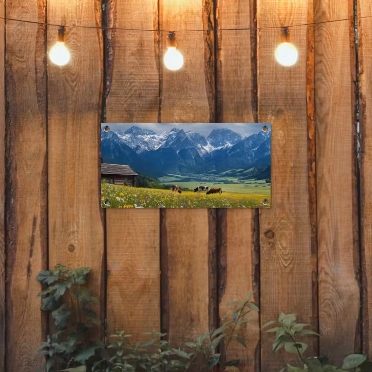 Tuinposter - Alpen - Weide - Bergen - Koeien — 3
