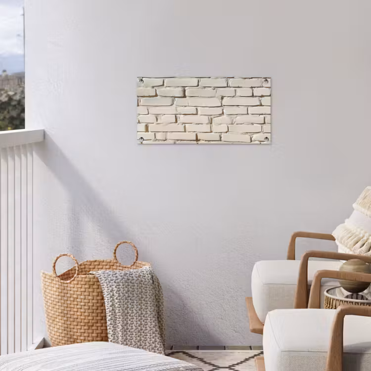 Tuinposter - Bakstenen - Muur - Licht - Wit — 5