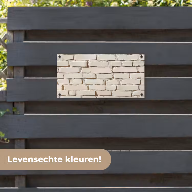 Tuinposter - Bakstenen - Muur - Licht - Wit — 6