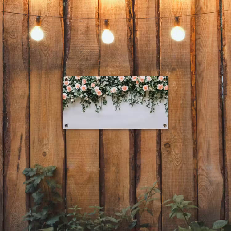 Tuinposter - Bloemen - Muur - Rozen - Groen — 3
