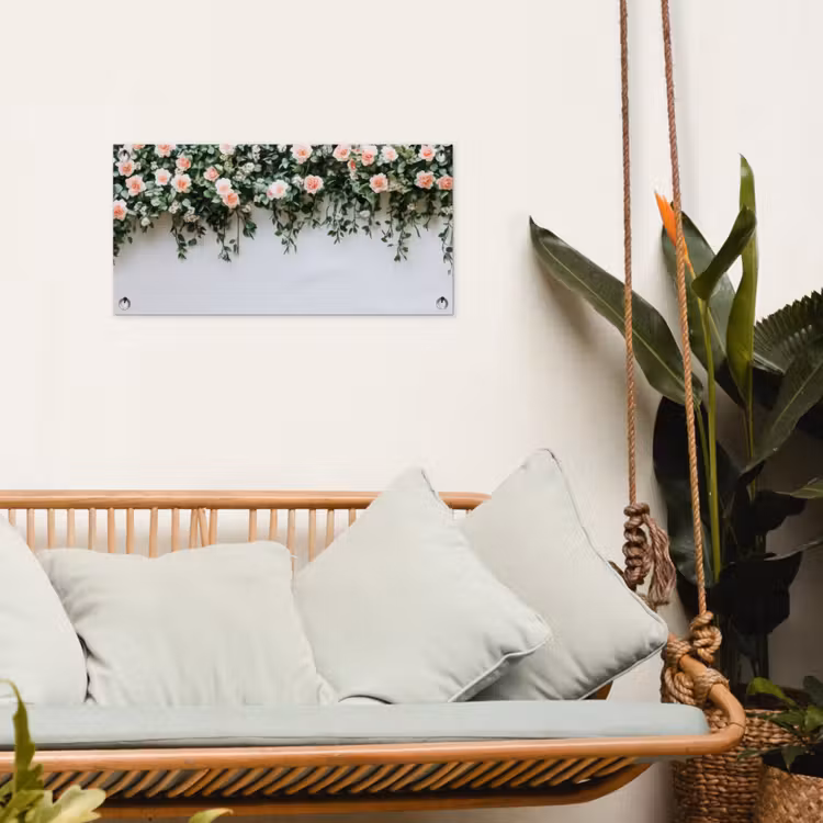 Tuinposter - Bloemen - Muur - Rozen - Groen — 4