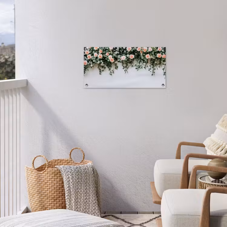Tuinposter - Bloemen - Muur - Rozen - Groen — 5