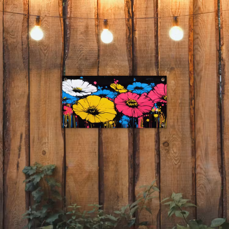 Tuinposter - Graffiti - Bloemen - Kleur — 2